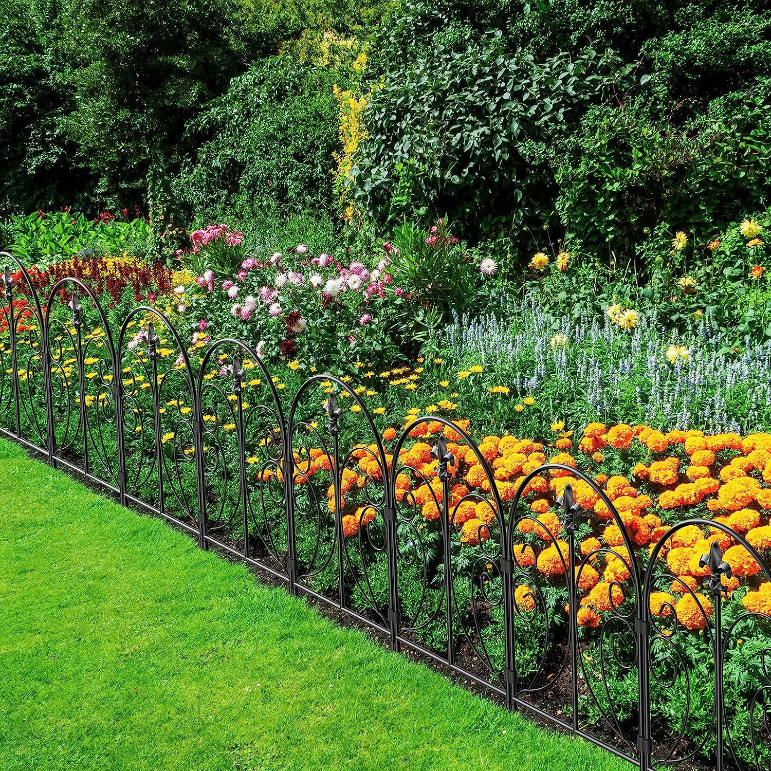 Decorative Garden Fence, 10-Pack Rustproof Metal No-Dig Fence Animal Barrier for Dogs, Arched Flower Bed Edging Ornamental Wire Border Panel Fencing for Yard, Patio, and Outdoor Decor（Butterfly）