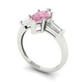 thumbnail image 2 of Clara Pucci 14K White Gold Solid Gold Pink Three-Stone Anniversary Ring for Women - 2 cttw Marquise Cut, 2 of 7