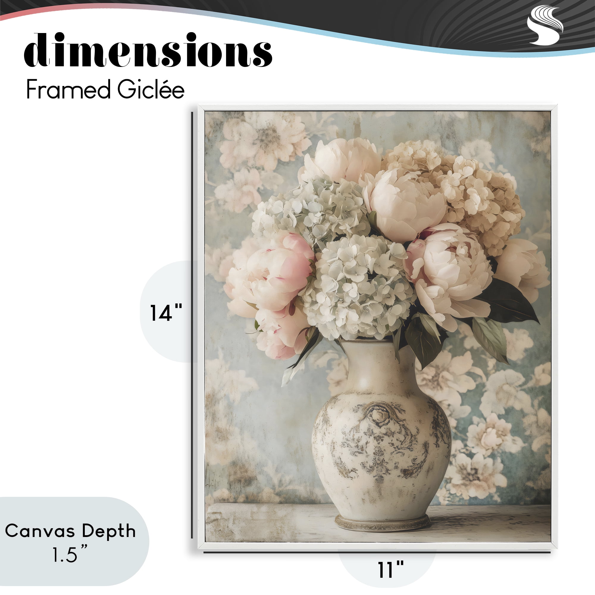 Stupell Industries Delightful Arrangement of Flowers White Framed Giclee Art, design by Creative Studio