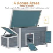 PETSFIT Large Chicken Coop with Nesting box, Weatherproof Hen House,Poultry Cage,3-5 chicken, Grey