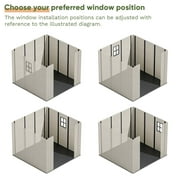 Patiowell 8x8 Resin Storage Shed with Window & Lockable Door, Easy Assembly, for Tools, Backyard, Patio, Gray & White