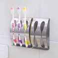 thumbnail image 4 of Soporte para cepillo de dientes montado en la pared, almacenamiento de soporte de maquinilla de afeitar de acero inoxidable, soporte de cepillo de dientes autoadhesivo para organizador de ducha y baño, 4 of 8