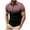 Pink, variant on Aofany Men's Gradient Top Turndown Collar Zipper Short Sleeved Sport Shirt Gym Workout Pullover Athletic Shirts