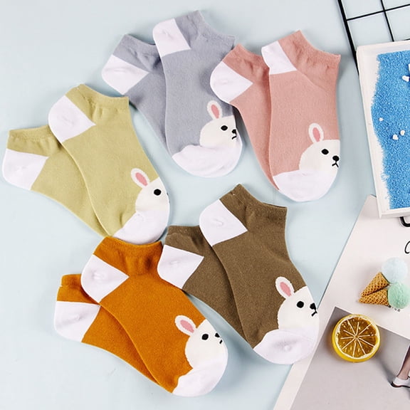 Milisten 5 Pairs Low Cut Cotton Socks for Women, Boat Socks, Comfortable Short Socks for Spring and Wear