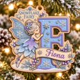 Personalized Snowflake Enchanted Initial Wooden Christmas Ornament ...