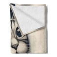 thumbnail image 2 of Ambesonne Cat Fleece Throw Blanket Are You Poopin' Retro Funny 50"x70" Dark Blue Ivory, 2 of 5