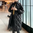thumbnail image 6 of Tejiojio Clearance Winter Fashion Woman Middle Length And Thickened Medium Length Stand-Up Collar Down Cotton Jacket Coat, 6 of 7
