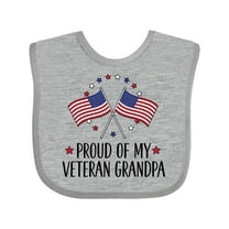 Inktastic Military Proud of Veteran Grandpa Boys or Girls Baby Bib