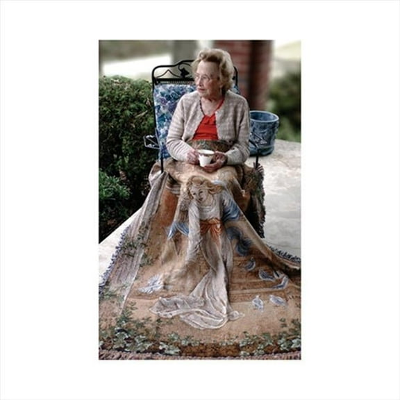 Angel Of Light Tapestry Throw Blanket Fashionable Jacquard Woven 50 X 60 in.