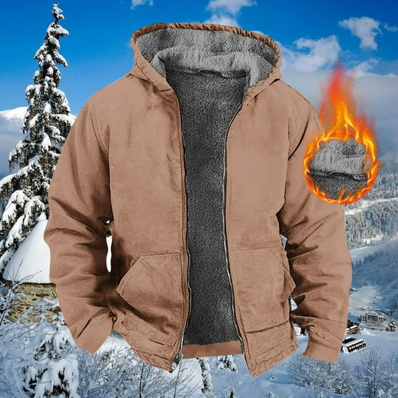 EGNMCR Jackets for Men Cardigan à Manches Longues pour Homme Poches Manteau en Molleton à Capuche en Peluche Chaude sur l'Espace Libre