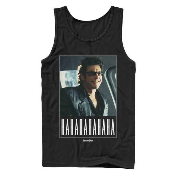 Men's Jurassic Park Dr. Malcolm Iconic Laugh Tank Top Black Medium