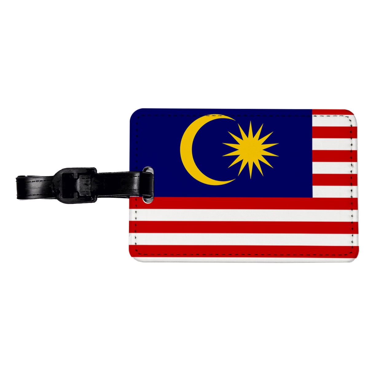 Malaysia Country Flag Faux Leather Travel Luggage Tag