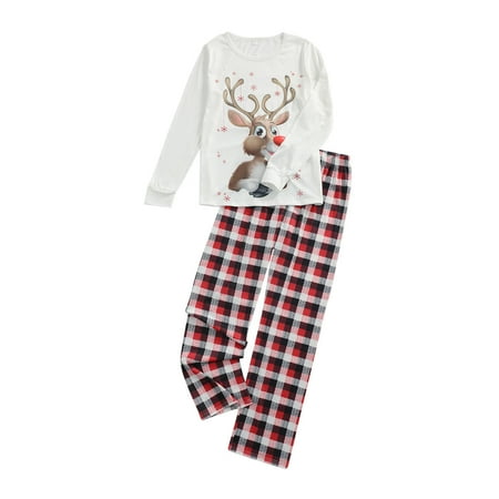 

Puloru Parent-child Christmas Pajamas Long Sleeves + Trousers Clothing