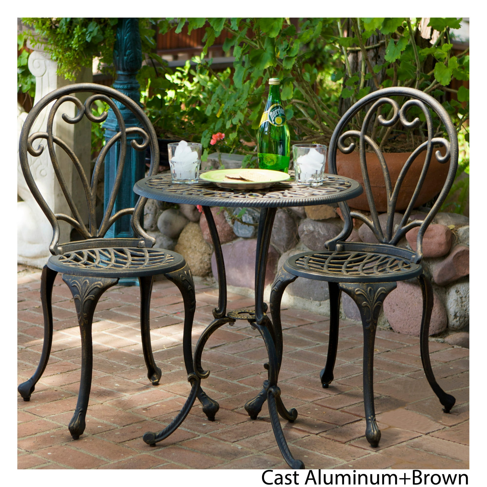 Dover Cast Aluminum Dark Gold 3 Piece Bistro Set Canada Dover Cast Aluminum Dark Gold 3 Piece, Outdoor Bistro Set Canada