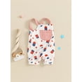 thumbnail image 2 of Suealasg Baby Girls 4th of July Overall Shorts Sleeveless Stars Popsicle Print Rompers Shorts 3 6 9 12 18 Months Newborn Summer Independence Day Clothes, 2 of 6