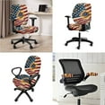 thumbnail image 2 of SCRAWLGOD 4 Pieces Set Cozy Office Chair Protector with Arm Rest Slipcovers Protective Rotating Chair Cover Easy to Remove Boss Swivel Chair Covers, American Flag Sunflower, 2 of 7