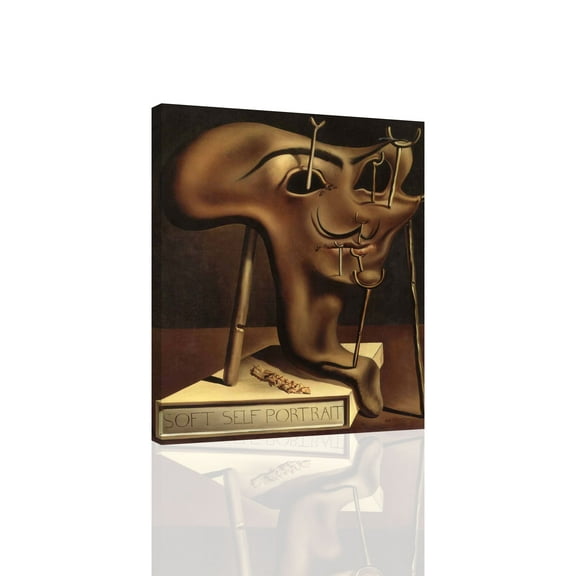 Salvador Dali Soft Self-Portrait With Grilled Bacon - Canvas OR Print Wall Art