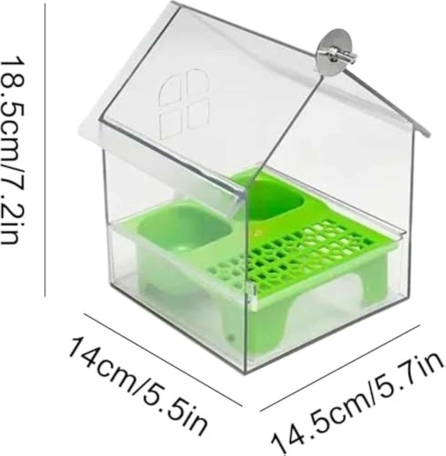 Pull-Out External Parrot Feeder, External Parrot Feeder, Bird Feeder House, Long-Lasting Outdoor Use, Decorative Transparent Bird Bath Tub Easy to Fill, Clean, for Finch and Hummingbird (2pcs-A)