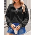 thumbnail image 6 of Zeagoo Fall Sweatshirts for Women Button Up Tops Henley V Neck Pullover Casual Comfy Shirts Fashion Clothes, 6 of 6