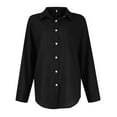thumbnail image 6 of Jzuxvd Womens Button Down Shirts Gauze Cotton Dress Shirt Long Sleeve Oversized Solid Tunic Tops with Pockets Black XXL, 6 of 6