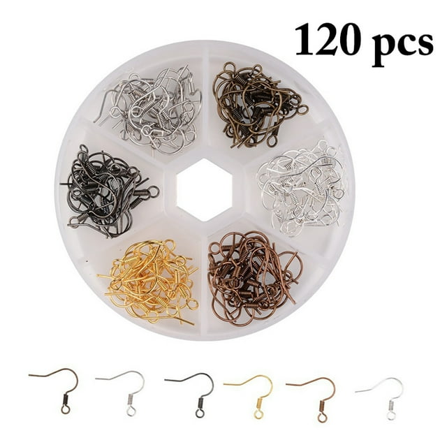 120PCS Earring Hook Copper Creative Ball Coil DIY Earring Wire Earring Finding
