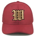 thumbnail image 2 of Daxton Premium Mid Profile Hat Semi Curved Visor Red Cap Black Gold Gothic Embroidered, Letter W, 2 of 4