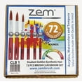 thumbnail image 2 of ZEM Brush Mfg CLB-1 Classroom Artist Paint Brush Box Set Golden Synthetic Rounds - 72 pcs total, 2 of 10