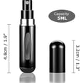 thumbnail image 2 of 4 botellas atomizadoras de perfume recargables, minibotellas portátiles de perfume separadas, cajas de spray para viajes y salidas, dispensadores de 5 ml/0,2 oz (negro), 2 of 4
