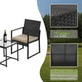 thumbnail image 4 of ZXNYH Outdoor Patio Furniture Coffee Table for Yard 3 Pieces Wicker Modern Bistro Conversation Sets, Black, 4 of 7