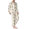 thumbnail image 2 of Naloa Flower Chicken Men’s Pajamas Set - Long Sleeve Button Down Sleep Shirt and Pajama Bottoms Sleepwear Set-, 2 of 7