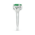 thumbnail image 3 of ANGARA Natural 1.1 ct Emerald and Diamond Split Shank Ring in 14K White Gold for Women (Size-8x6mm) | May Birthstone, Birthday, Anniversary, Jewelry Gift for Women | Natural Emerald Ring, 3 of 10