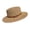 Khaki, variant on Straw Hat Wide Brim Flat Top Design Faux Leather Strap Metal Buckle Decor Sun Hat Beach Vacation Hat