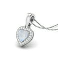 thumbnail image 2 of 6mm Heart Shaped Moonstone Love Pendant 925 Sterling Silver Women Chain Necklace, 2 of 3
