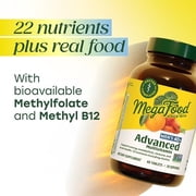MegaFood Mens 40+ Advanced Multivitamin - Choline, Zinc Vitamin B, C & D3 - 60 Servings