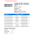 thumbnail image 2 of Front Right Turn Signal / Parking Light - Compatible with 1990 - 1993 Chevy C1500 1991 1992, 2 of 2