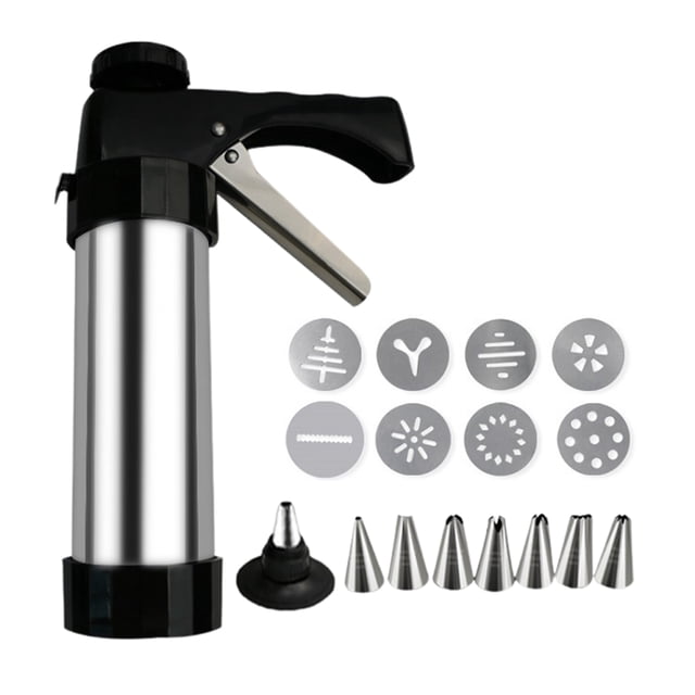 Prensa para galletas de acero inoxidable 304 fácil de usar con 13 placas, 8 puntas para glaseado, diseño ergonómico, kit para decorar galletas.