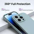 thumbnail image 5 of for iPhone 14 Pro Max Case with 2 Pack Screen Protector, Liquid Silicone Full Cover, Shockproof Protective Gel Rubber Phone Case, 6.7 inches, Mint Green, 5 of 12
