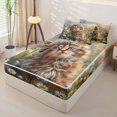 thumbnail image 2 of jejeloiu Sprint Garden Flowers Kitten Zipper Full Size Comforter Sets with Fitted Sheet and 2 Pillowcases Kids,Rustic Plant Daisy Zipper Bedding Set,Reversible,4 Pieces, 2 of 7
