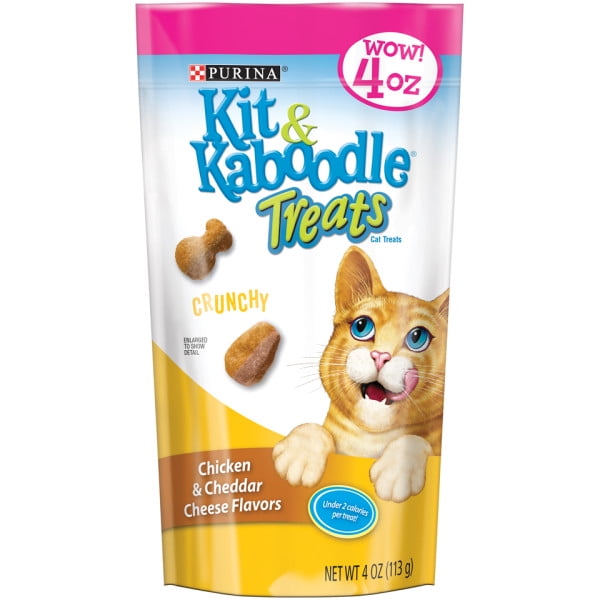 Purina Kit & Kaboodle Cat Treats, Crunchy Chicken & Cheddar Flavors, (6