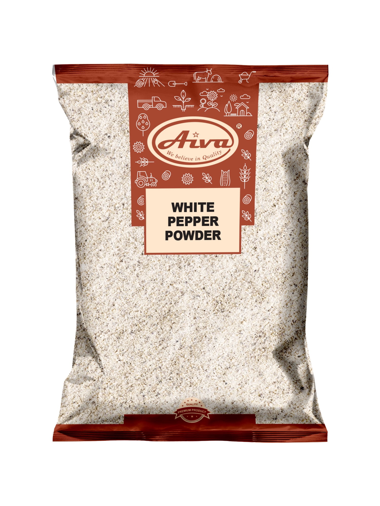 Aiva White Pepper Ground (Powder) | 14 oz (Pack of 20)