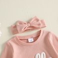 thumbnail image 6 of Cjfdfy Newborn Baby Girl Fall Outfit Hello Sis Embroidered Long Sleeve Waffle Knit Romper With Hairband Cute Baby Coming Home Fall Winter Clothes 0-18 Months, 6 of 9