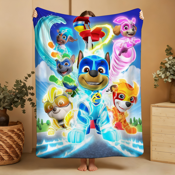 Super Cosy Living P-PAWS-ES Room Sofa Couch CARTOON P-PatrolS-ES Birthday Gifts Flannel Blanket