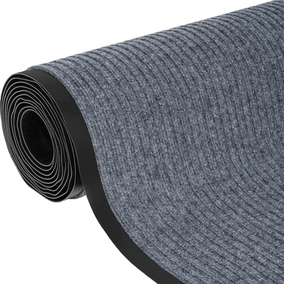 WANLISELL 3 x 16.4 ft Commercial Carpet, Non-Slip Runner Rug Utility Rug, Commercial Rug Entrance Mat Indoor Outdoor Hallway Runner Rug, Grey