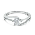 thumbnail image 6 of 10k White Gold Oval White Topaz And Diamond Wave Ring, 6 of 6