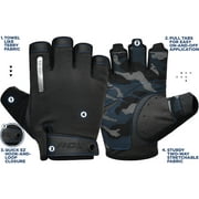 RDX Weight Lifting Gloves Fitness Bodybuilding Training Cycling Gym Equipment Blue Large