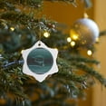 thumbnail image 7 of 3drose, Cap with Tassel 2011 Green, 3 inch Snowflake Porcelain Ornament, 7 of 7
