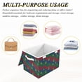thumbnail image 7 of Blue Red Green Wave Christmas Trees Foldable Storage Bins with Lids Handles Collapsible Storage Containers Tote Boxes 16.5 x 12.6 x 11.8 inches, 7 of 7