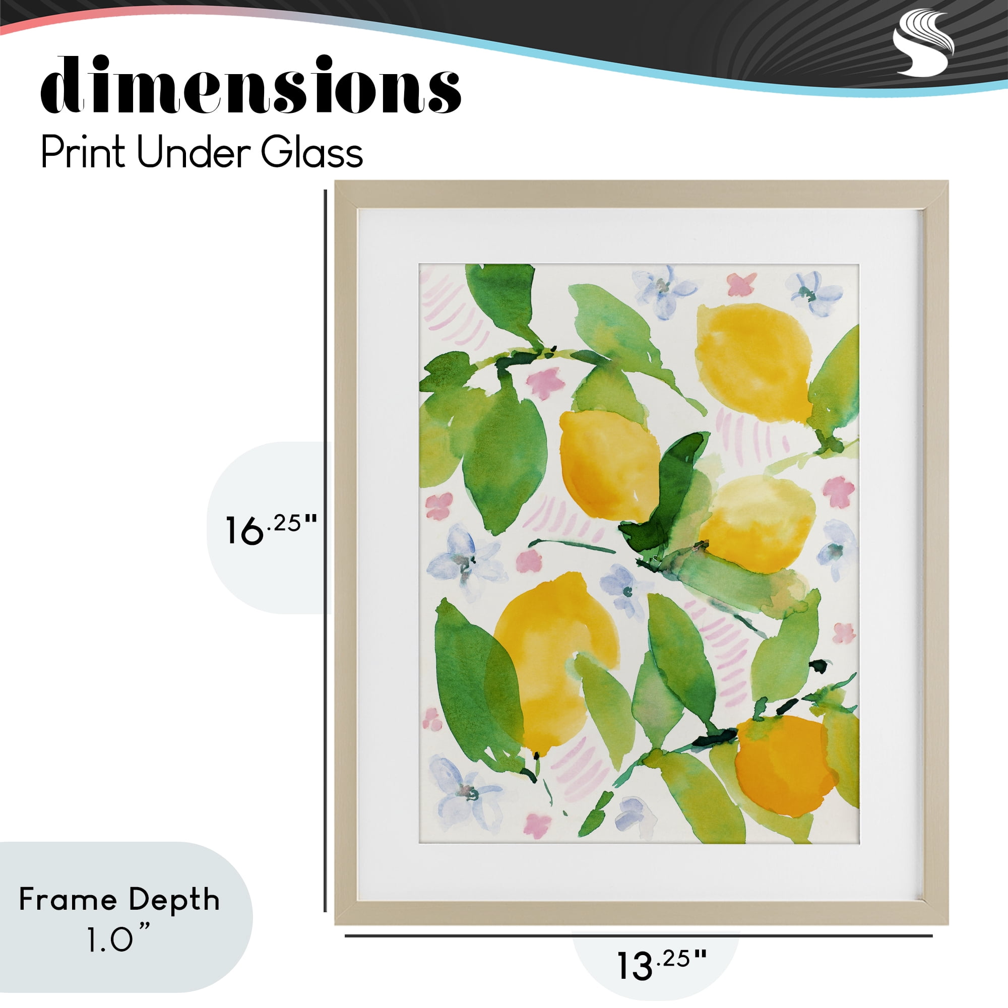 Stupell Industries Garden Lemons with Pastel Florals Birch Framed Print Under Glass, design by Lanie Loreth