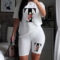 thumbnail image 2 of ibuvkizy Two Piece Sets for Women,Summer Casual Outfit Sets,Women Jogger Outfit Plus Size,Women's Fashion Sexy Summer Two-piece Loose Casual T-shirt Shorts Hot Pants Set,Womens Clothing, 2 of 4