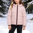 thumbnail image 2 of yillto Winter Puffer Jacket for Boys Girls Lightweight Full Zipper Long Sleeve Hooded Jacket Trendy Toddler Kids Coat, 2 of 7